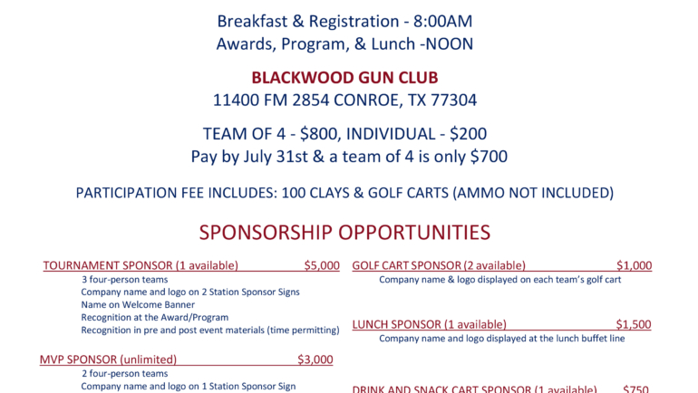 East Houston FCA Sporting Clay Event